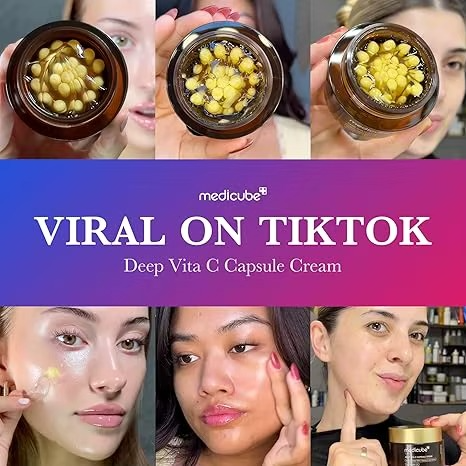 Medicube Deep Vitamin C Golden Capsule Face Moisturizer - Liposome Capsules For Wrinkles, Skin Radiance