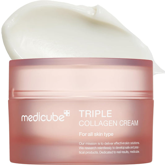 Medicube Triple Collagen Cream - Hydrating & Firming Moisturizer with Hyaluronic Acid, Premium Elastin, Shea Butter
