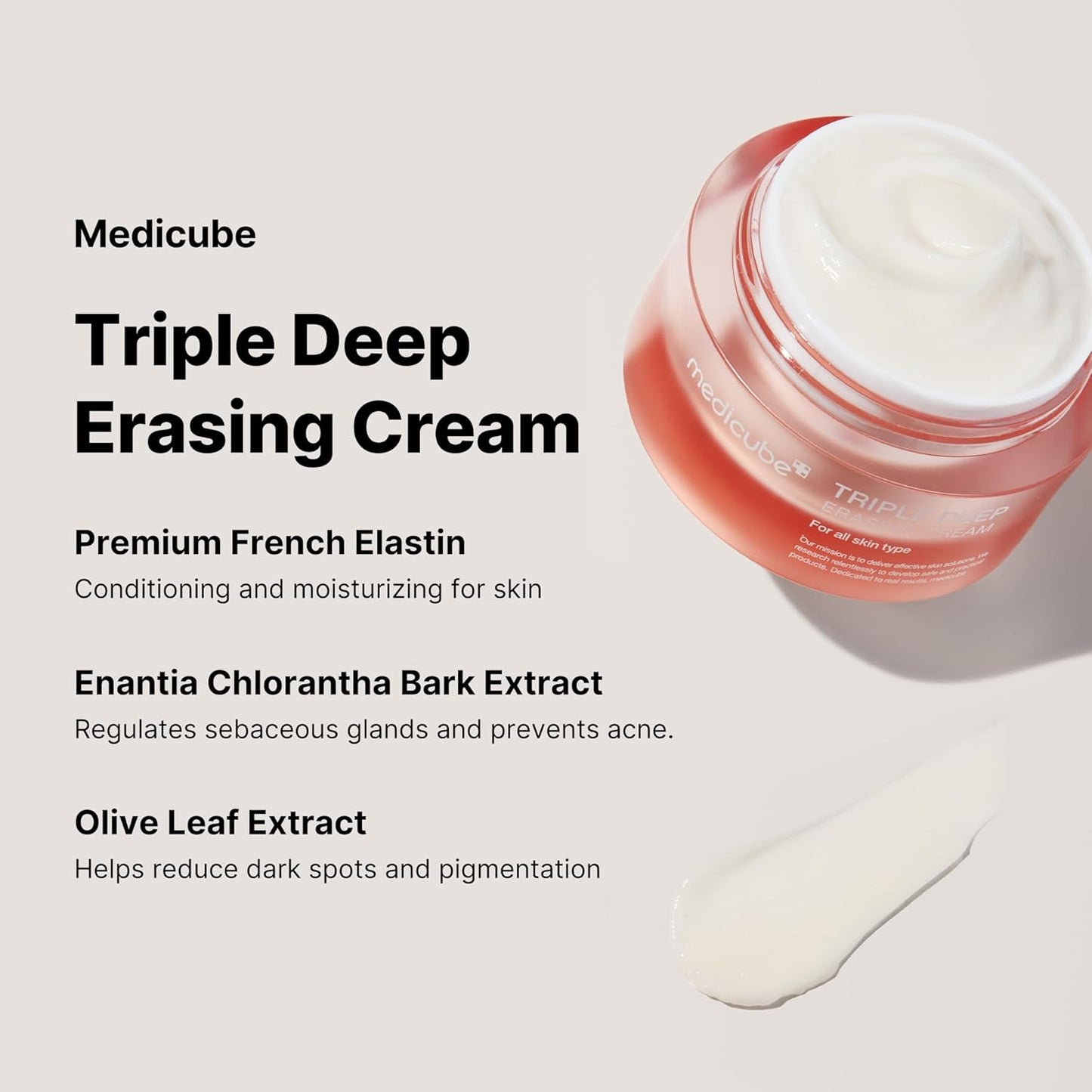 Medicube Triple Collagen Cream - Hydrating & Firming Moisturizer with Hyaluronic Acid, Premium Elastin, Shea Butter