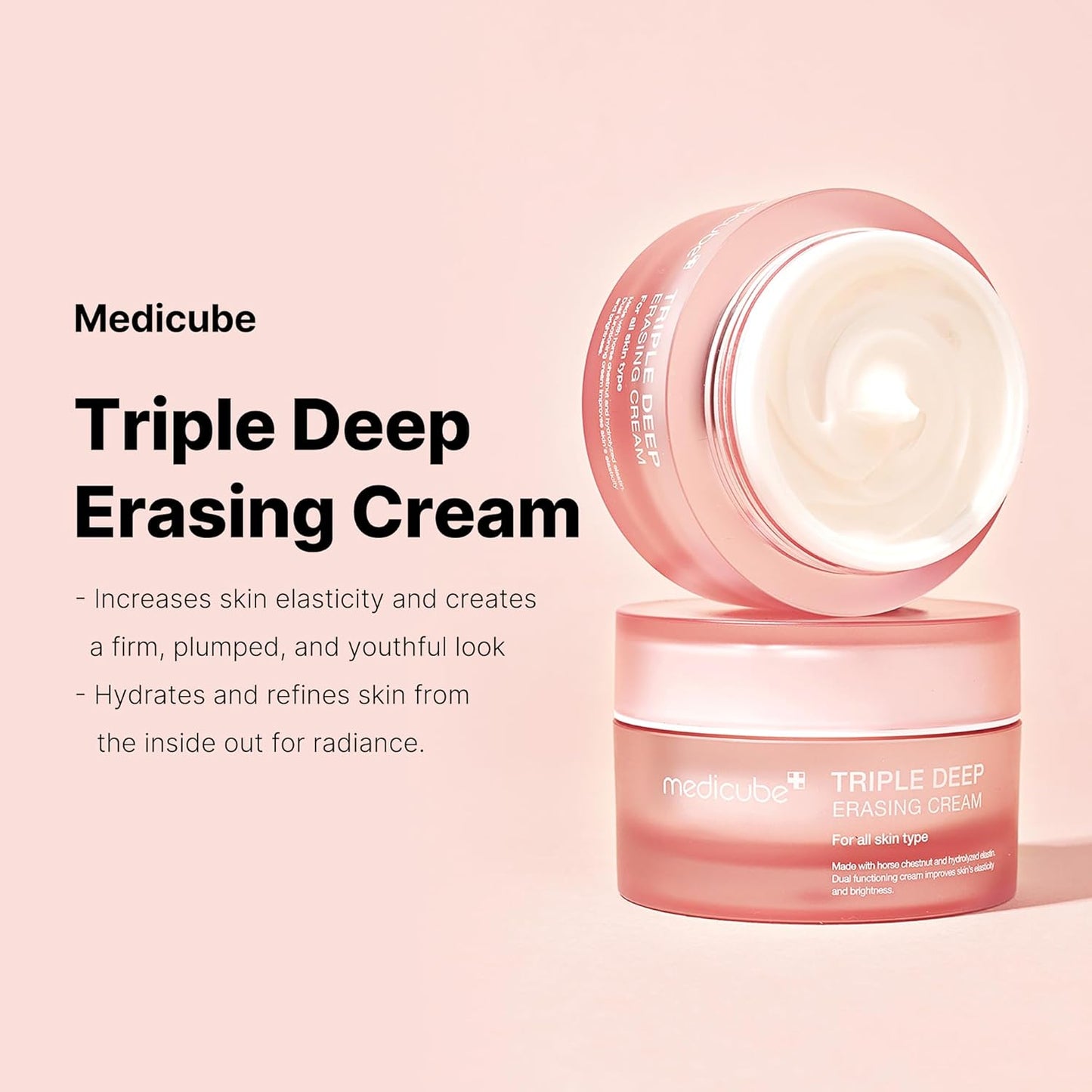 Medicube Triple Collagen Cream - Hydrating & Firming Moisturizer with Hyaluronic Acid, Premium Elastin, Shea Butter