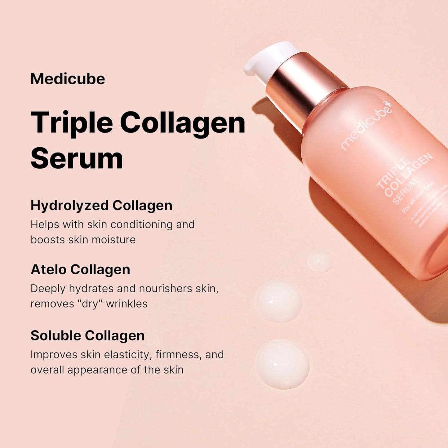 Medicube Triple Collagen Serum 1.85 fl.oz - Nourish dull skin with Triple Collagen Complex