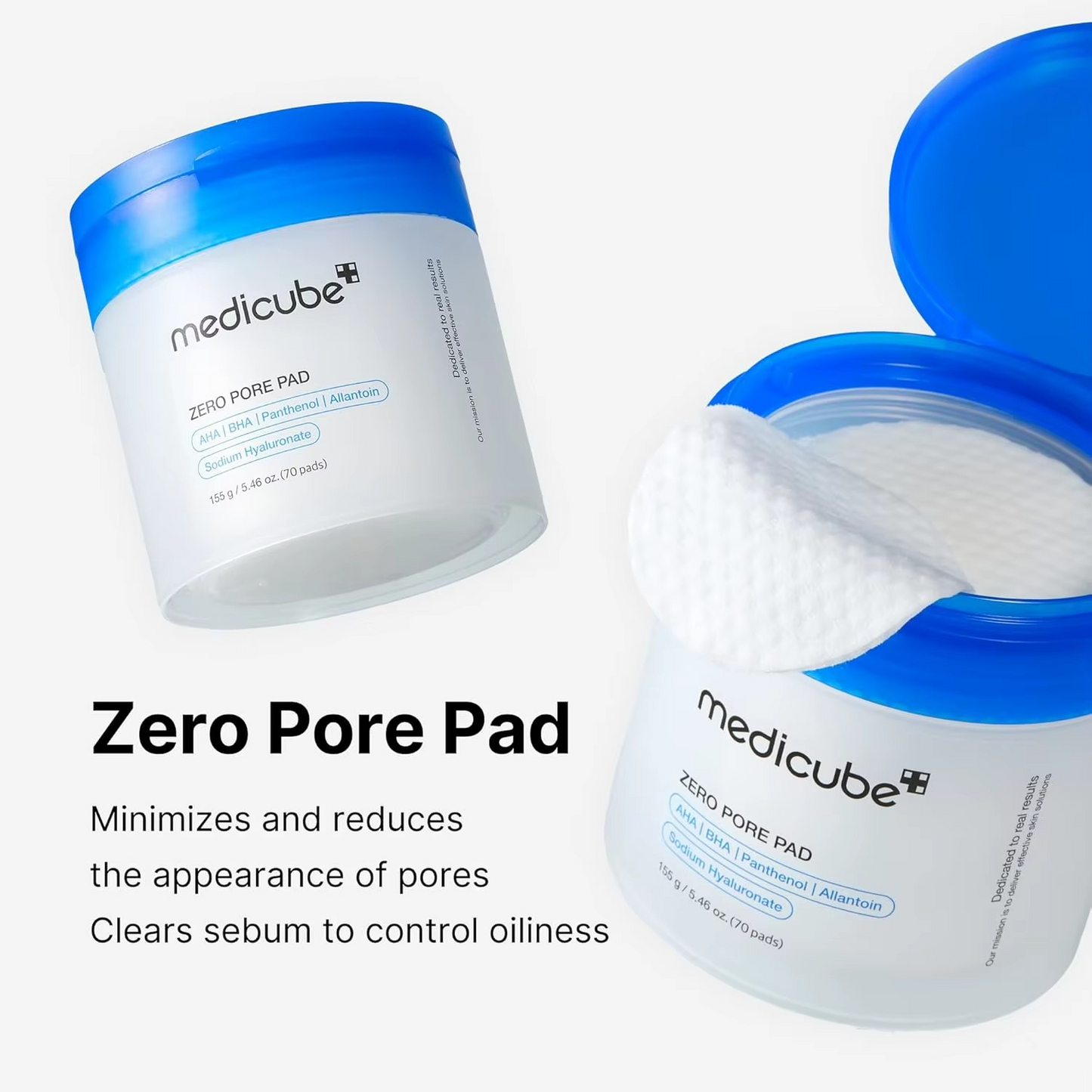 Medicube Zero Pore Pads 2.0, Dual-Textured Facial Toner Pads for Exfoliation and Pore Care with 4.5% AHA Lactic Acid & 0.45% BHA Salicylic Acid,