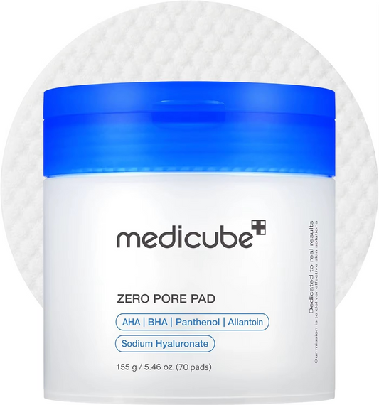 Medicube Zero Pore Pads 2.0, Dual-Textured Facial Toner Pads for Exfoliation and Pore Care with 4.5% AHA Lactic Acid & 0.45% BHA Salicylic Acid,