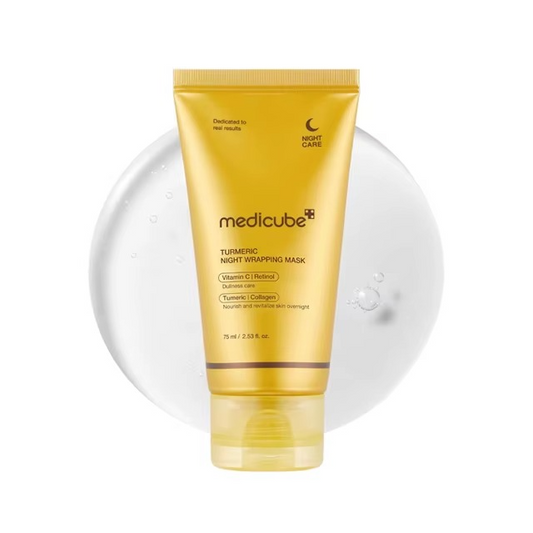 medicube Kojic Acid Turmeric Overnight Wrapping Peel Off Mask – Brightens & Defends Against Skin Stress for a Clear, Glowing Complexion