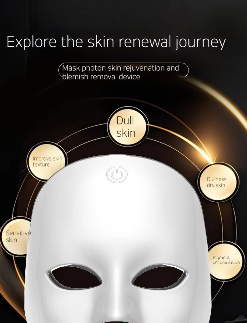 7 Colors Led Rejuvenation Facial Light Therapy Anti Aging Multi Function Led Mask