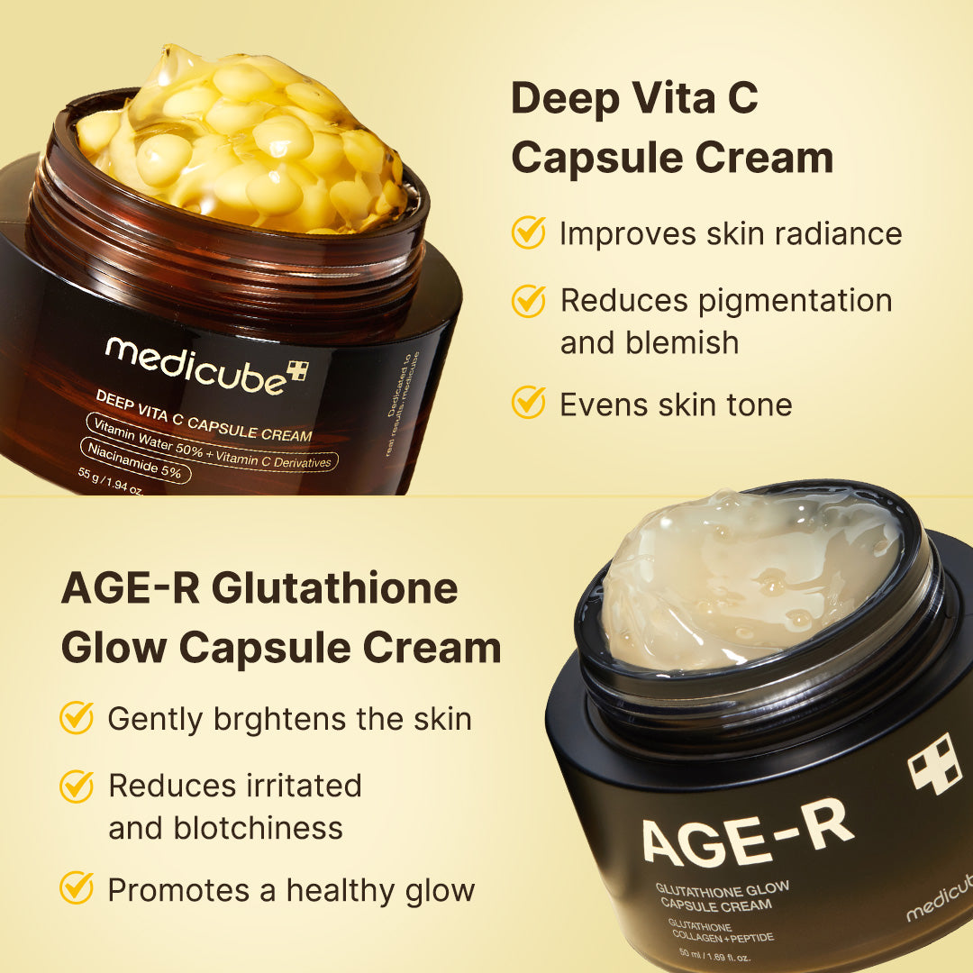 Medicube Deep Vitamin C Golden Capsule Face Moisturizer - Liposome Capsules For Wrinkles, Skin Radiance